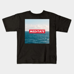 Meditate blue Kids T-Shirt